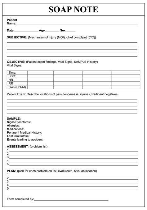 printable soap note template