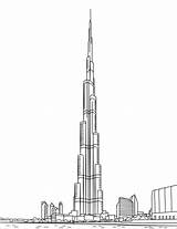 Burj Khalifa Dubai Coloring Sketch Drawing Pages Building Uae Drawings Supercoloring Arab Architecture Printable Buildings Al Doodle Emirates Kids Dibujo sketch template