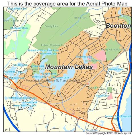 aerial photography map  mountain lakes nj  jersey