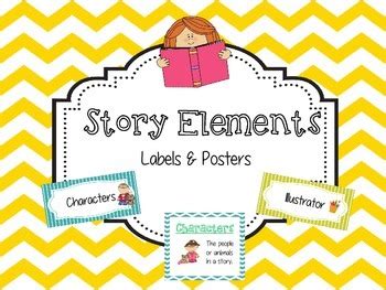 story elements labels posters  mollie chang tpt