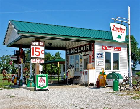 vintage sinclair gas station photo etsy