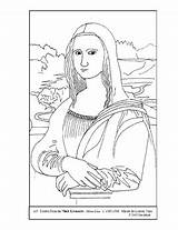 Mona Lisa Da Vinci Lesson Coloring Plan Original sketch template