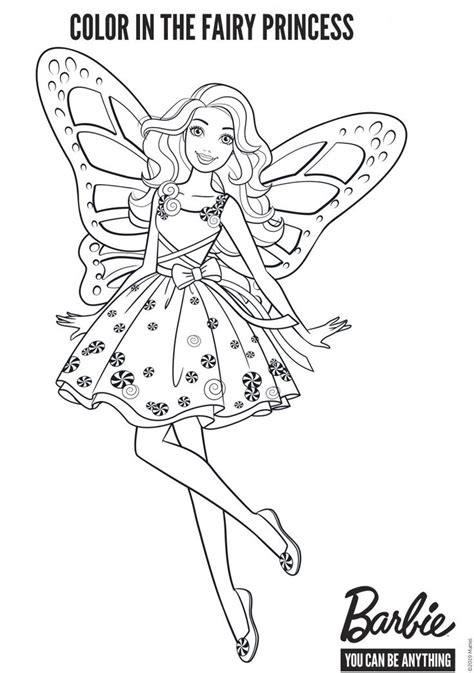 barbie fairy coloring page  crafter files