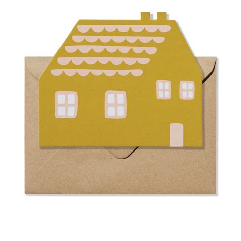 stationary shaped greeting card house card envelope simple