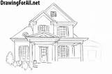 Draw House Outline Beginners Front Drawingforall Contours Wavy Bushes Grow Located Lines Left Using sketch template