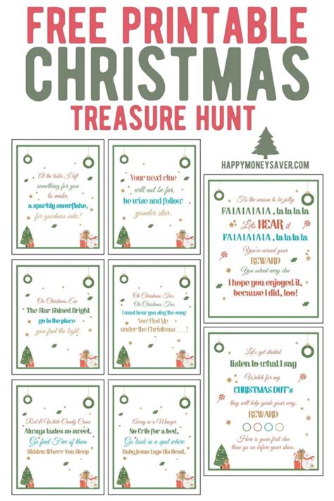 christmas treasure hunt  printable  printable templates