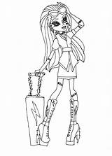 Ghoulia Yelps Coloring Bring Monster High Pages Suitcase Her Getcolorings Getdrawings sketch template