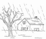 Flood Coloring Pages Natural Disaster Color Designlooter 46kb Getdrawings sketch template