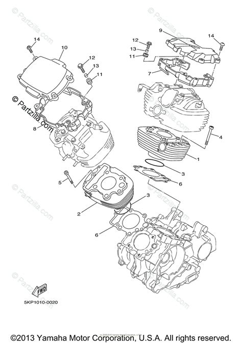 yamaha motorcycle  oem parts diagram  cylinder partzillacom