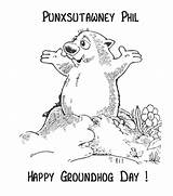 Groundhog Groundhogs Phil Punxsutawney Ground sketch template