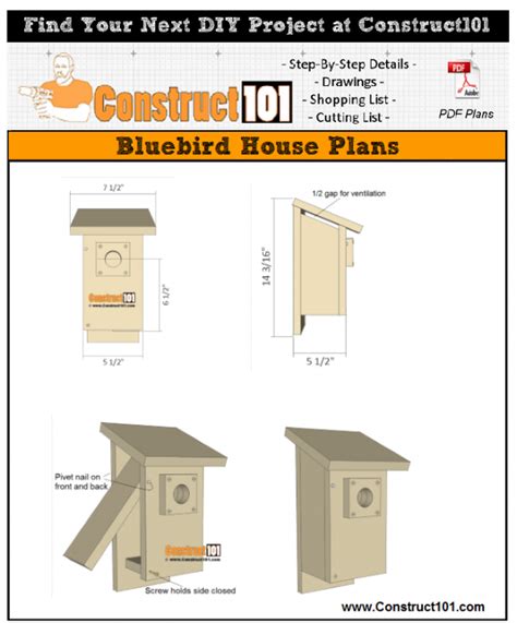 bluebird house plans   construct