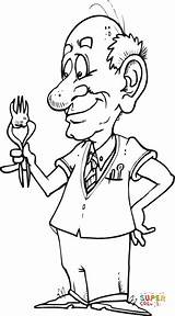 Coloring Caricature Pages Dentist sketch template