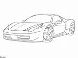 Ferrari 458 Italia Lineart Drawing Drawings Deviantart sketch template