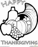 Thanksgiving Horn Plenty Education Coloring sketch template