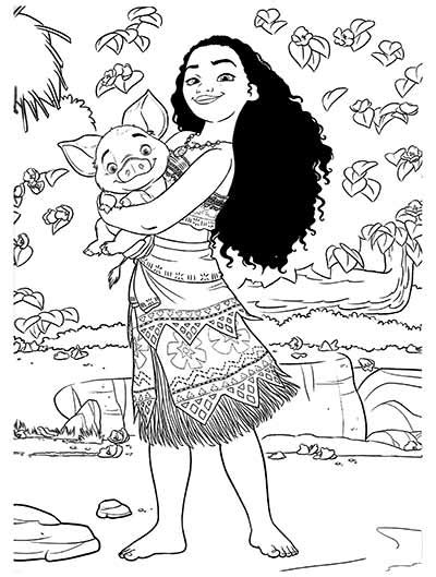 moana coloring pages pua coloring pages kids