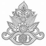 Coloring Henna Pages Mehndi Adults Mandala Doodles Vector Printable Abstract Floral Para Elements Paisley Designs Book Tattoo Flower Adult Sheets sketch template