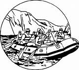 Rafting Clipart sketch template