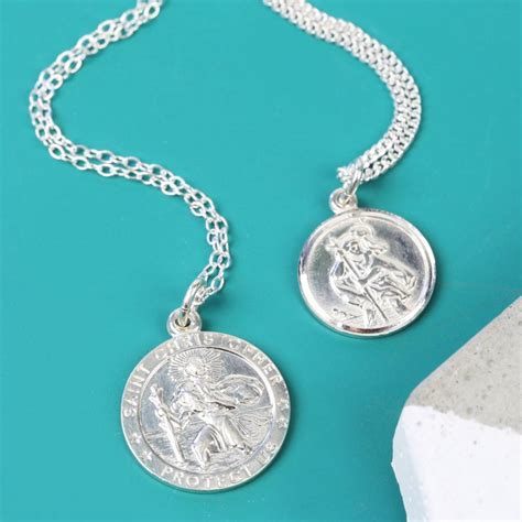 sterling silver st christopher pendant necklace  lisa angel notonthehighstreetcom