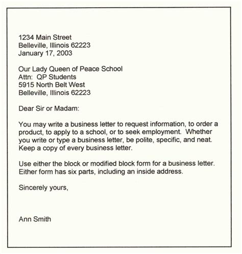format   business letter template business