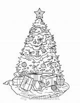 Coloring Tree Christmas Pages sketch template