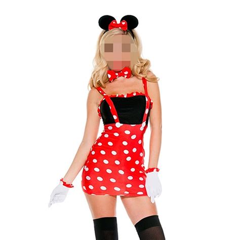 wholesale miss mouse costume for women sexy night club luxurious red