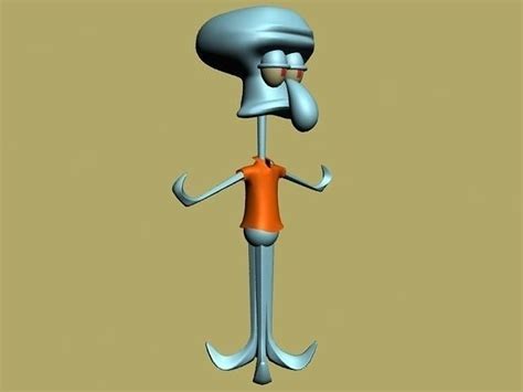 3d model squidward tentacles vr ar low poly cgtrader