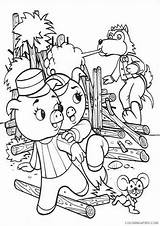 Pigs Three Little Coloring Pages Coloring4free Printable Unsmushed Cartoons Visitar sketch template