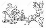 Santa Reindeer Claus Sleigh Sled 123rf sketch template