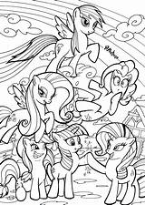 Inks Colorear Favourites Ponies sketch template