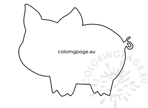 pig template printable coloring page