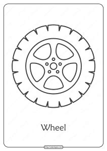 printable car wheel  coloring page