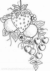 Fruit Coloring Pages Para Embroidery Patterns Adult Bordar Stamps Frutas Colored Color Already Dibujos Summer Christmas Colouring Artesanato Stitch Cross sketch template