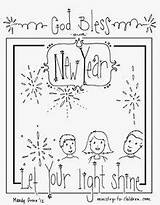 Children Year Coloring Sheets Church Shine Light Sunday School Bible God Bless Let Years Colouring Crafts Lessons Christian Pages Kids sketch template