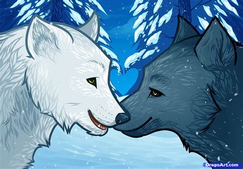 How To Draw Wolf Love Wolf Love Step By Step Forest