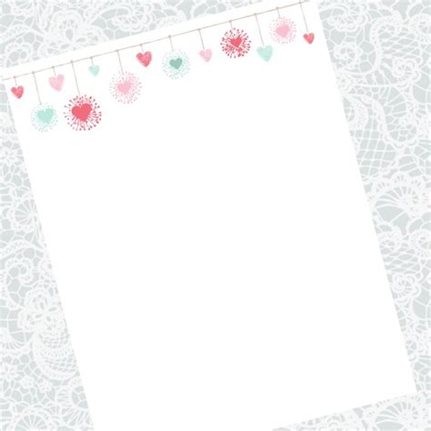 printable valentine stationery digital  instant etsy