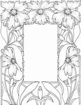 Frame Coloring Pages Printable Gorgeous Adult Patterns Wood Burning Frames Flower Colouring Mosaic Flowers Adults Color Advanced Supercoloring Template Decorations sketch template