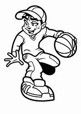 Basketball Coloring Pages Boy Playing Players Clipart Player Cartoon Nike Logo Boys Drawing Cliparts College Crossover Printable Nba Marilyn Monroe sketch template