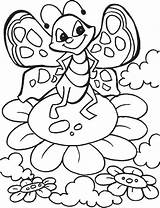 Butterfly Coloring Pages Mood Dancing Kids sketch template