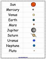 Planets Charts Flashcards Identifying Kindergarten Playingtots Solaire Systeme sketch template