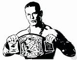 Cena John Wwe Coloring Pages Wrestling Belt Drawing Silhouette Sketch Colouring Championship Getdrawings Color Mma Custom Screen Decal Libre Lucha sketch template