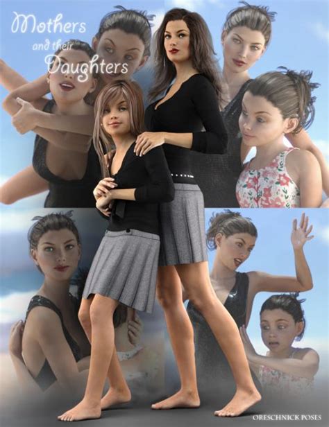 oreschnick poses mothers and their daughters poses 3d models for