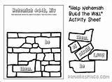 Nehemiah Activity Bible Sheet Wall Lesson Children Rebuilds Verse Daniellesplace Template Kids Crafts Younger sketch template