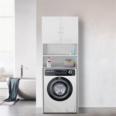 wasmachine kast wasdroger ombouw meubel wasmachine wasdroger  cm hoog wit bol