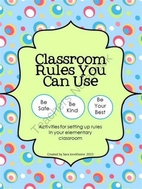 simple rules perfect   elementary classroom   lessons  activities   rule