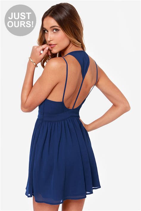 Cute Blue Dress Backless Dress 42 00 Lulus