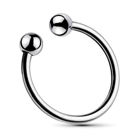 Dual Ball Stainless Steel Cock Head Glans Penis Ring Sex Increase