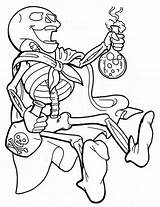 Poison Skeleton sketch template