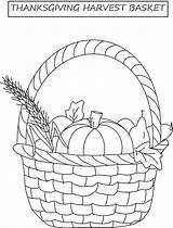 Coloring Harvest Thanksgiving Pages Basket Fall Popular Template sketch template