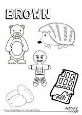 Brown Colouring Things Pages Color Worksheets Preschool Coloring Worksheet Colors Colour Activities Toddlers Kids Activityvillage Kindergarten Toddler Tracing Bear Collection sketch template