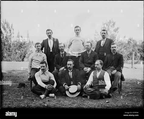 ten men posed    sporting photograph stock photo alamy